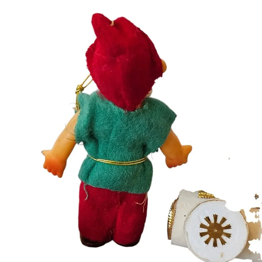 Vintage‎ MCM Kitschy Christmas Ornaments Decor Japan Santa Elf Deer Present